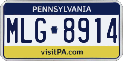PA license plate MLG8914