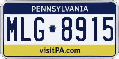 PA license plate MLG8915