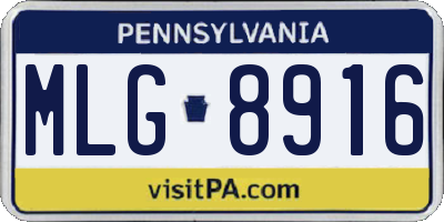 PA license plate MLG8916