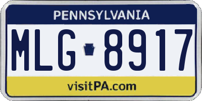 PA license plate MLG8917