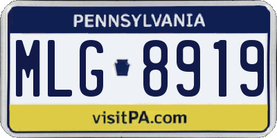 PA license plate MLG8919