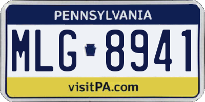 PA license plate MLG8941
