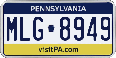 PA license plate MLG8949