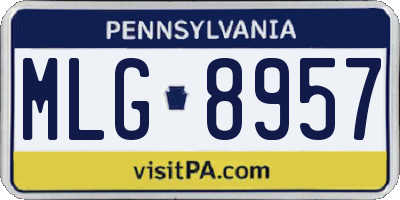 PA license plate MLG8957