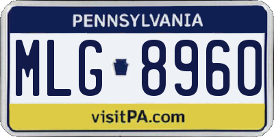 PA license plate MLG8960