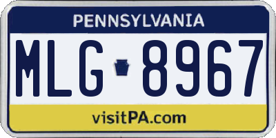 PA license plate MLG8967