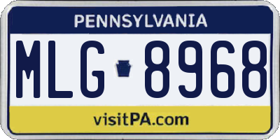 PA license plate MLG8968