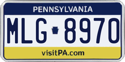 PA license plate MLG8970