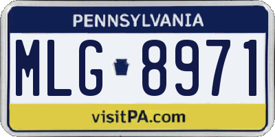PA license plate MLG8971