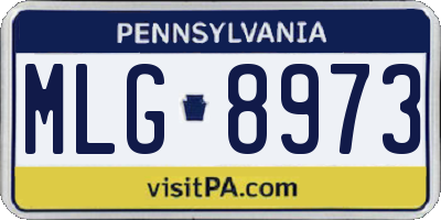 PA license plate MLG8973