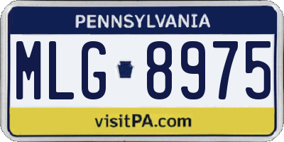 PA license plate MLG8975