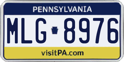 PA license plate MLG8976