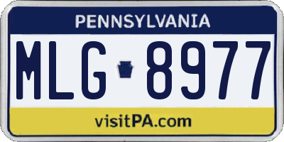 PA license plate MLG8977