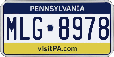 PA license plate MLG8978