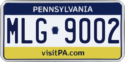 PA license plate MLG9002