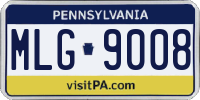 PA license plate MLG9008