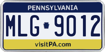 PA license plate MLG9012