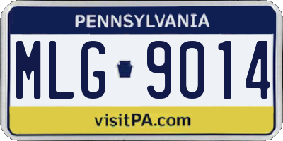 PA license plate MLG9014