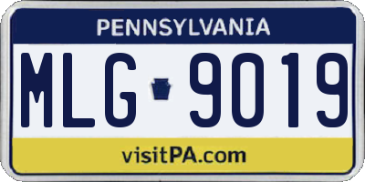 PA license plate MLG9019