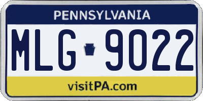 PA license plate MLG9022