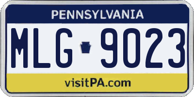 PA license plate MLG9023
