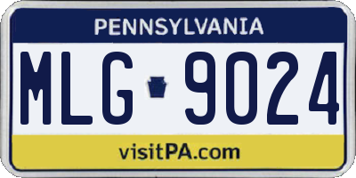 PA license plate MLG9024