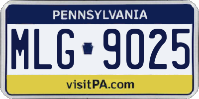 PA license plate MLG9025