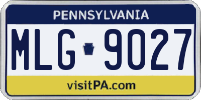 PA license plate MLG9027