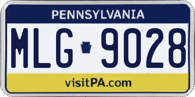 PA license plate MLG9028