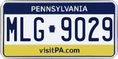 PA license plate MLG9029