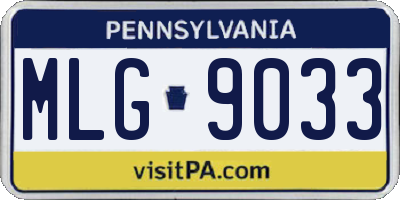 PA license plate MLG9033