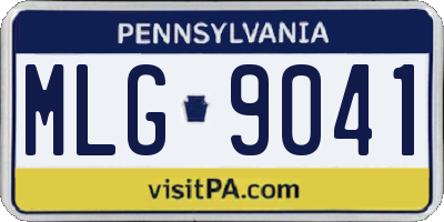 PA license plate MLG9041