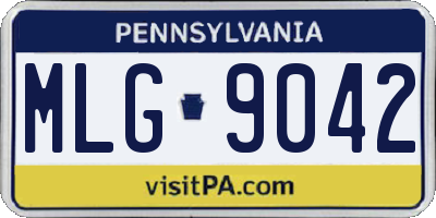 PA license plate MLG9042
