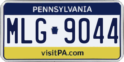 PA license plate MLG9044