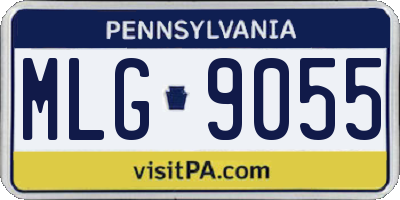 PA license plate MLG9055