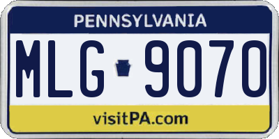 PA license plate MLG9070