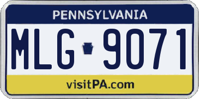 PA license plate MLG9071