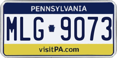 PA license plate MLG9073