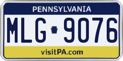 PA license plate MLG9076