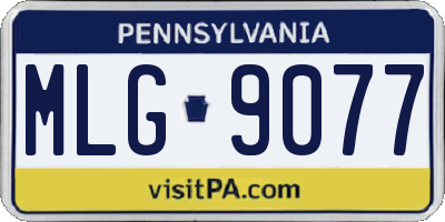 PA license plate MLG9077