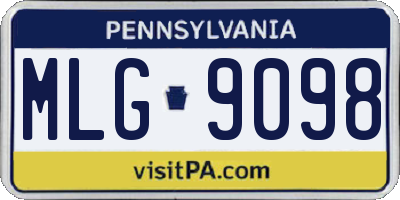 PA license plate MLG9098
