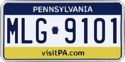 PA license plate MLG9101