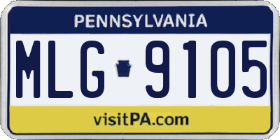 PA license plate MLG9105