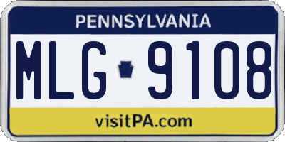 PA license plate MLG9108