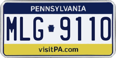 PA license plate MLG9110
