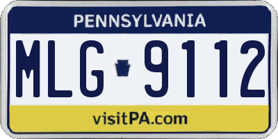 PA license plate MLG9112
