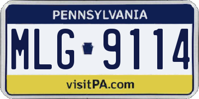 PA license plate MLG9114