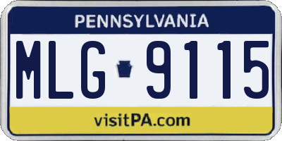 PA license plate MLG9115