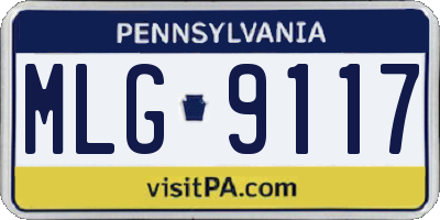 PA license plate MLG9117