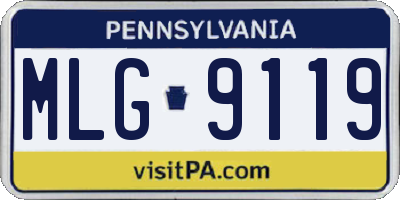 PA license plate MLG9119